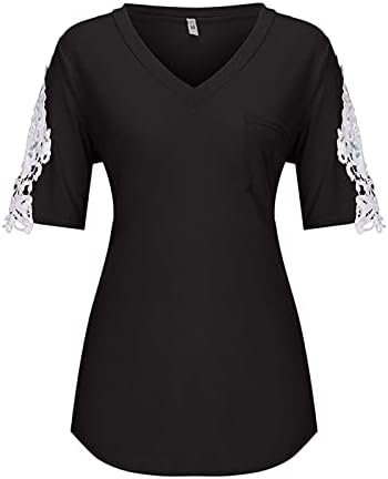 Women's Tank Tops V Neck Casual Blouse Tunic Womens Short Sleeve Summer Blouses